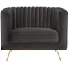Rendez Vous Deco Fauteuil en velours gris - Gatsby TU