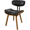 Rendez-vous Déco - Chaise en pu noir et pieds en bois plié - pétrus