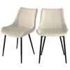Rendez-vous Déco - Lot de 2 chaises en tissu beige et métal noir - killi
