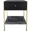 Rendez-Vous Déco Table de chevet 1 tiroir en bois noir et métal doré