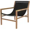 Rendez-vous Déco - Fauteuil lounge en teck et cuir de vachette noir - apache
