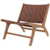 Rendez-vous Déco - Fauteuil en teck et cuir tressé marron - kuna