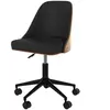 Rendez-Vous Déco Chaise de bureau pivotante sur roulettes en bois foncé et PU noir