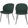 RENDEZ VOUS DECO Chaise verte en tissu bouclette et pied en métal (lot de 2) - Groom TU