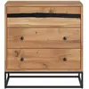 Rendez-Vous Déco Commode en bois d'acacia et métal, 3 tiroirs