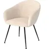 RENDEZ VOUS DECO Fauteuil en tissu blanc chiné et pieds en métal noir - Socky TU