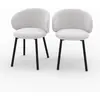 Rendez Vous Deco Chaise en tissu gris clair chiné pieds noirs (lot de 2) - Cécilia TU
