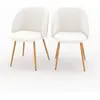 Rendez-vous Déco - Chaise en tissu bouclé beige (lot de 2) - swan