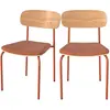 Lot de 2 chaises en bois clair et tissu terracotta -  Rendez-Vous Déco