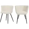 RENDEZ VOUS DECO Chaise en tissu bouclé beige et pieds en métal (lot de 2) - Cosette TU