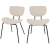 RENDEZ VOUS DECO Lot de 2 chaises en tissu beige et pieds en métal noir - verner Verner