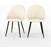Rendez-vous Déco - Lot de 2 chaises en tissu bouclé blanc cassé - rona
