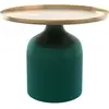 RENDEZ VOUS DECO Table d'appoint ronde en métal vert et laiton d49 cm - lyne Lyne