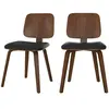 Chaise - RENDEZ VOUS DECO - Flow - Bois massif - Tissu noir - Lot de 2