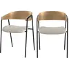 RENDEZ VOUS DECO Lot de 2 chaises en tissu bouclé blanc et bois de chêne - esmée Esmée