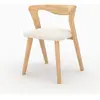 RENDEZ VOUS DÉCO Chaise en bois d'hévéa clair et tissu bouclé crème - vega Vega