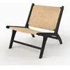 Fauteuil en bois de teck noir et tressage chevron en rotin-Kilka  