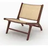 Fauteuil en bois de teck finition noyer et cannage en rotin-Kilka  