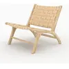 Rendez-vous Déco - Fauteuil en teck et cuir tressé beige - kuna