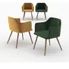 Rendez Vous Deco Pack 4 chaises en velours jaune et vert - daisy Daisy