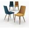 Chaises - Rendez-Vous Déco - Pack 4 chaises en velours bleu et jaune