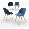 Rendez Vous Deco Pack 4 chaises en velours bleu foncé et bleu - cozy Cozy