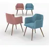 Rendez-vous Déco - Pack 4 chaises en velours bleu et rose - daisy