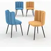 Rendez Vous Deco Pack 4 chaises en velours bleu et jaune - rosy Rosy