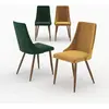 Rendez-vous Déco - Pack 4 chaises en velours jaune et vert - vinni