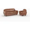 RENDEZ VOUS DÉCO Ensemble canapé et fauteuil camel 4 places - club Club
