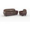 RENDEZ VOUS DÉCO Pack canapé et fauteuil club marron vieilli 4 places Club