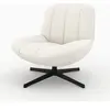 RENDEZ VOUS DECO Fauteuil pivotant en tissu bouclé blanc cassé - Elvis TU