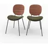 Rendez Vous Deco Chaise Simone en velours vert kaki (lot de 2)