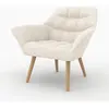 RENDEZ VOUS DECO Fauteuil en tissu bouclé blanc - Simba TU