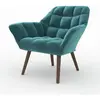 RENDEZ VOUS DECO Fauteuil en velours bleu canard - Simba TU