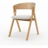 Chaise en bois d'hévéa et tissu beige -  Rendez-Vous Déco