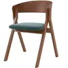 Chaise en bois d'hévéa et tissu vert chiné - Héloïse - Rendez-Vous Déco