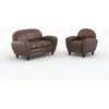 Ensemble canapé et fauteuil marron 3 places - club - club Club