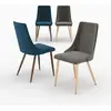 Pack 4 chaises en velours gris et bleu - vinni Vinni