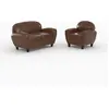 Ensemble canapé et fauteuil marron foncé 3 places - club - club Club