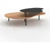Tables gigognes en bois et metal noir (lot de 2) - moji Moji