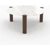 Table basse ronde en marbre et bois de manguier d86 cm-pauline Pauline