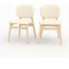 Lot de 2 chaises en tissu bouclé beige - Paulette
