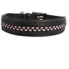 Collier pour chien en cuir Antarès Noir M AD_COLLAR_NOIR_BLACK_PINK