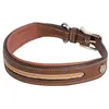 Collier pour chien en cuir Antarès Marron L AD_COLLAR_MALT_SILVER_ORAN...