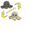 Peluche Pieuvre Réversible Gris et Blanc