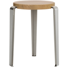 TIPTOE - Tabouret empilable Lou - Métal - Chêne massif éco-certifié - ...
