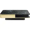 Table basse Lounge - Marbre vert large, Laiton Red edition