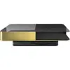 Table basse Lounge - Verre fumé large, Laiton Red edition