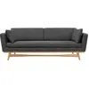 Canapé 210 - Tissu Anthracite T01 (cat. A), Chêne clair Red edition